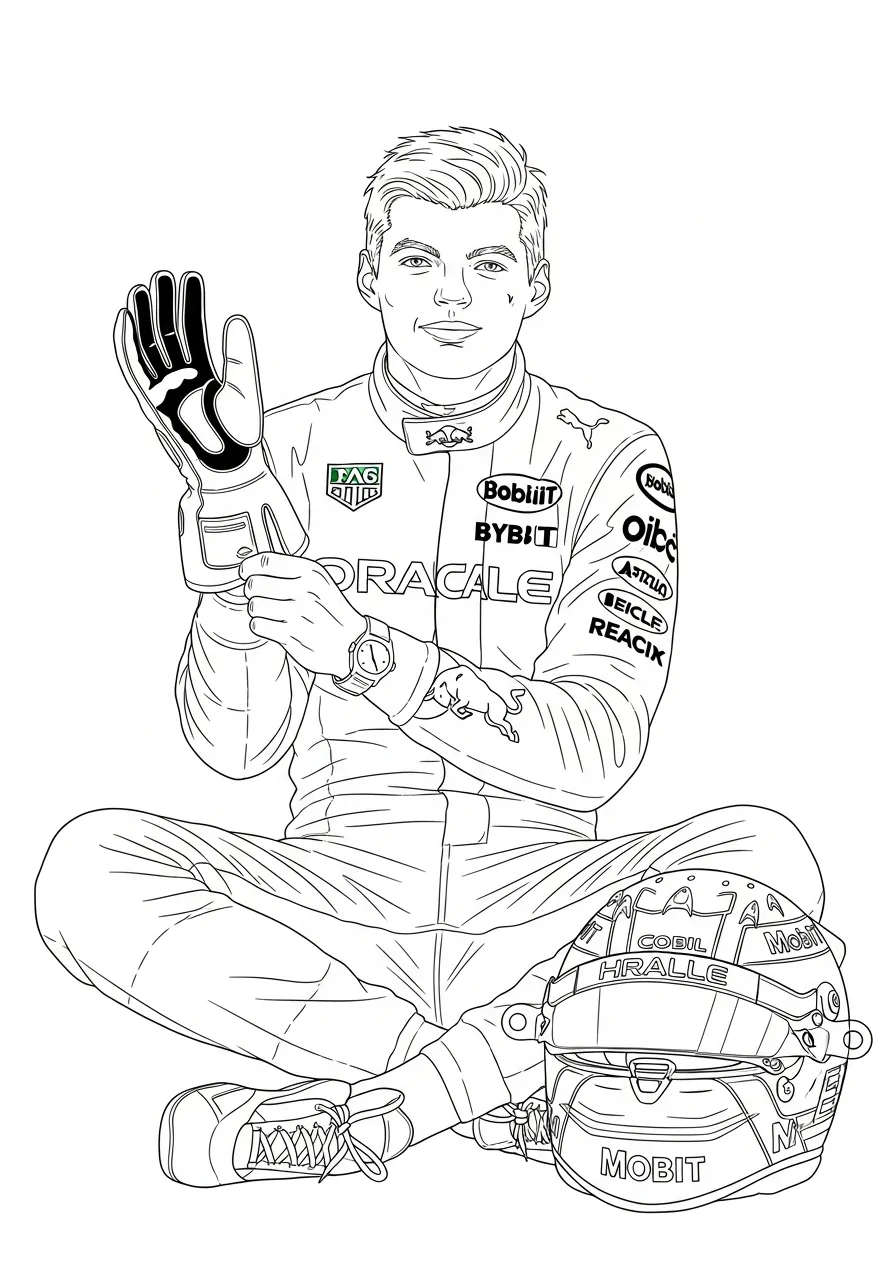 Max Verstappen Para Colorear