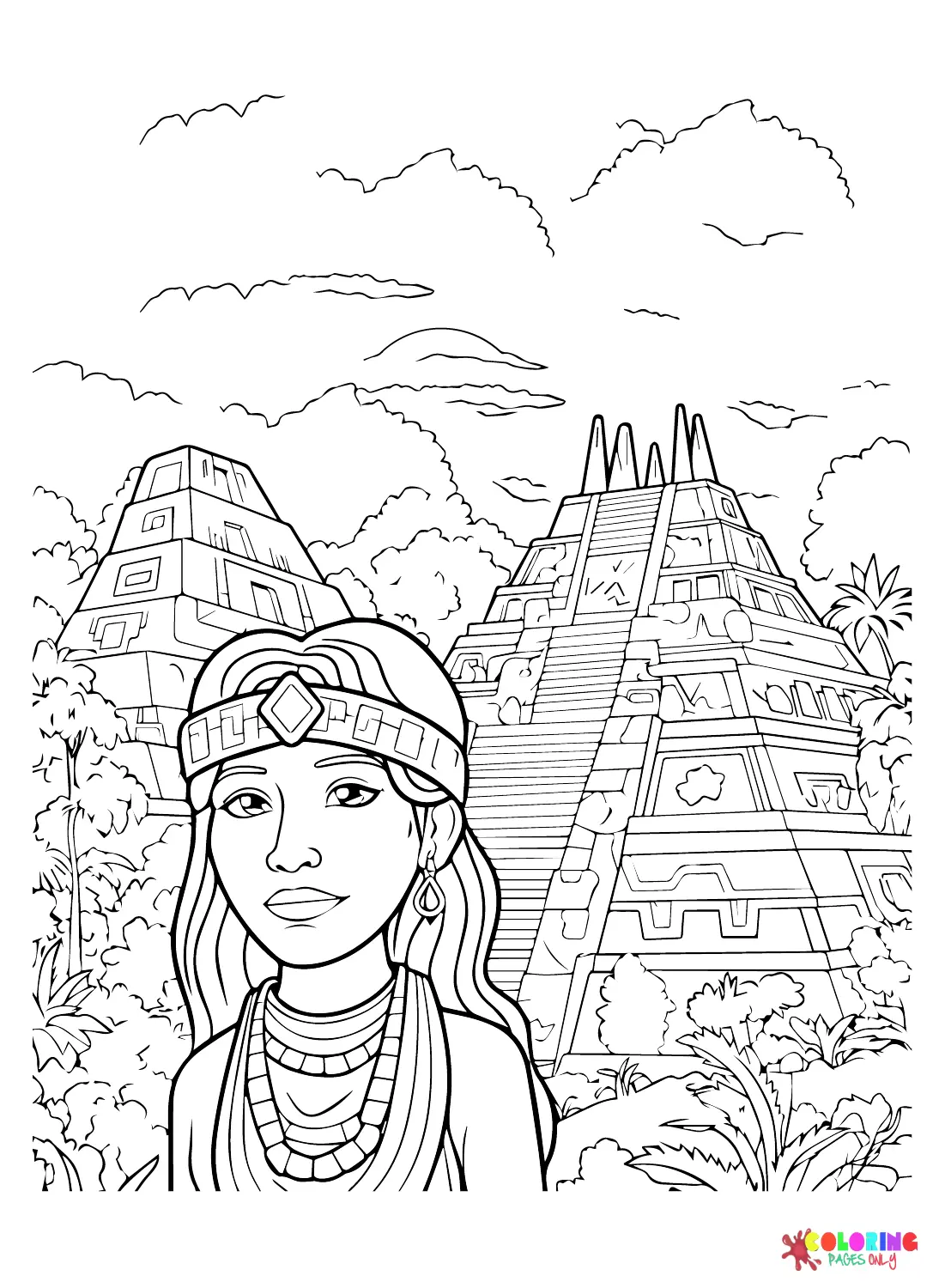 Maya-Zivilisation Ausmalbilder