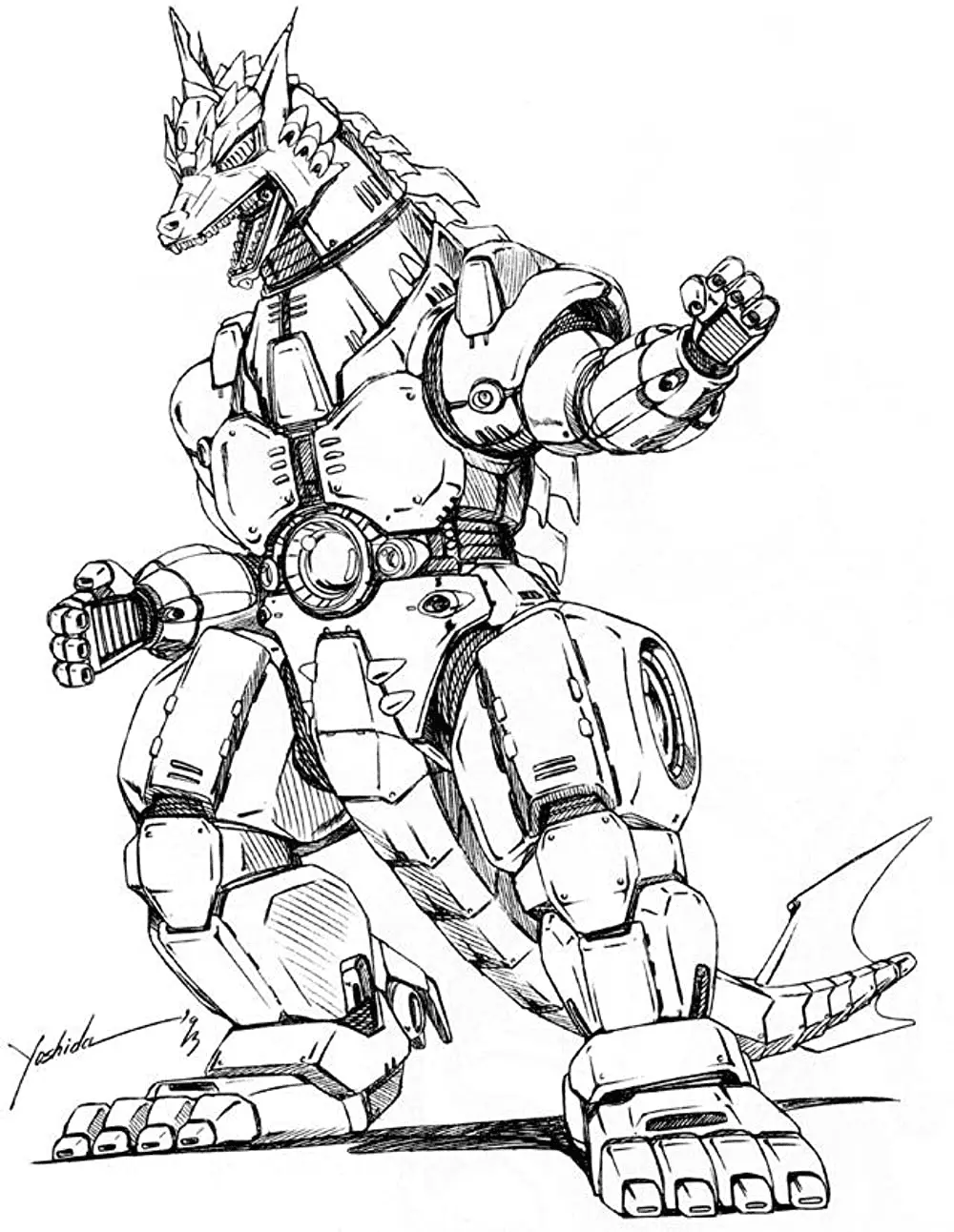 Mechagodzilla Para Colorear 6