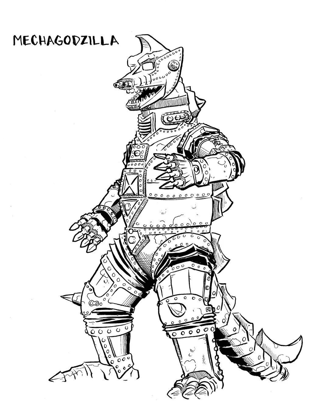 Mechagodzilla Para Colorear 7