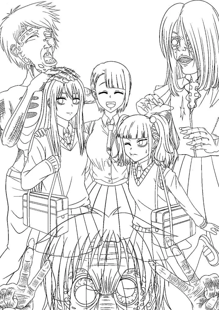 Mieruko chan Coloring Pages 4