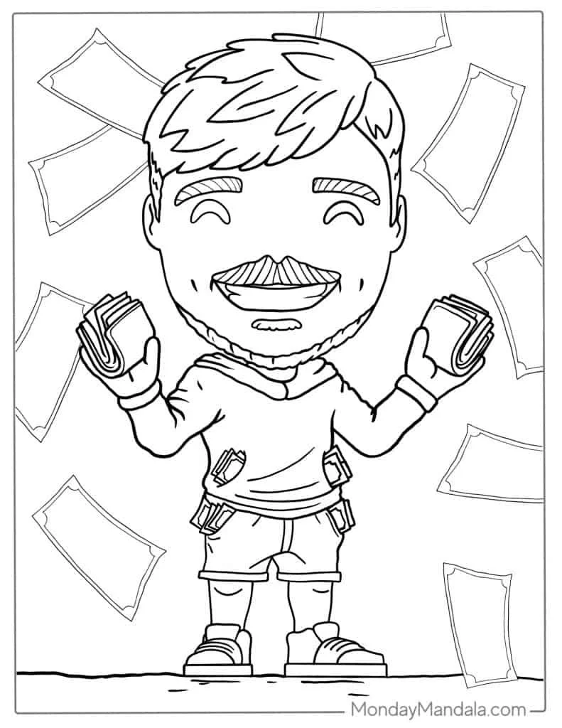 Desenhos de Mr Beast Para Colorir 5