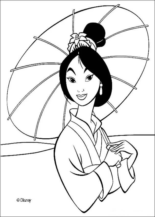 Desenhos de Mulan Para Colorir 1
