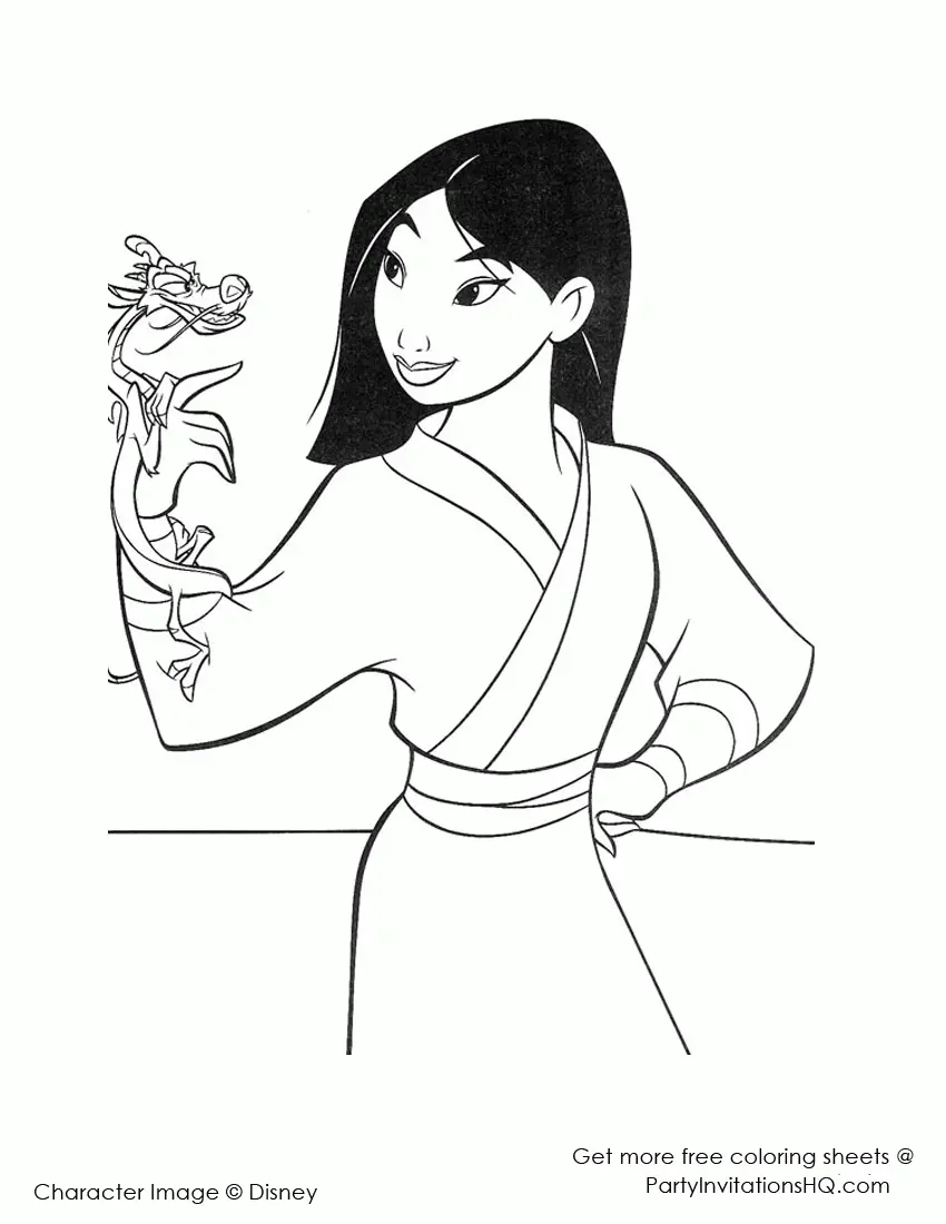 Desenhos de Mulan Para Colorir 27