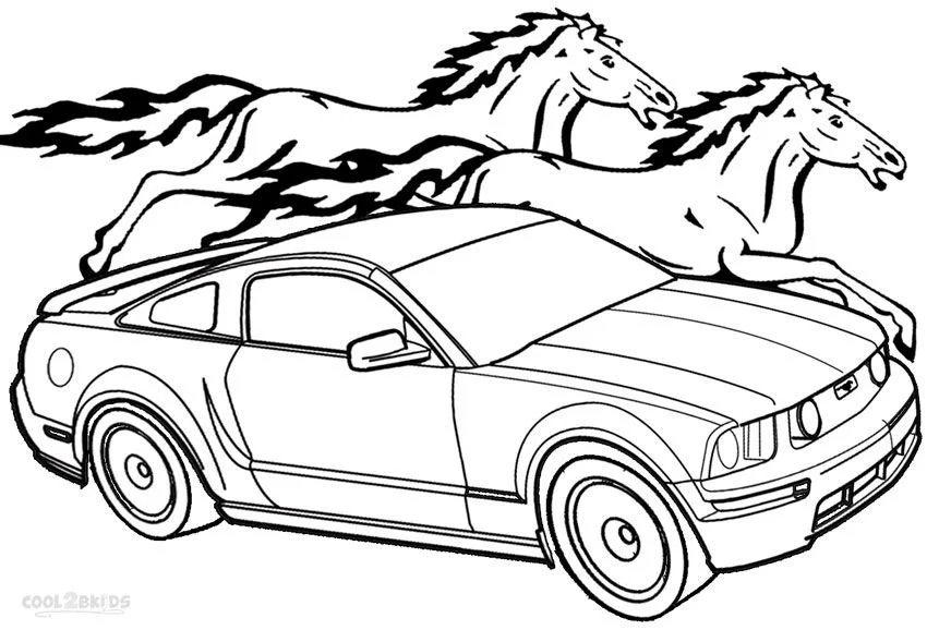 Ausmalbilder Mustang 1