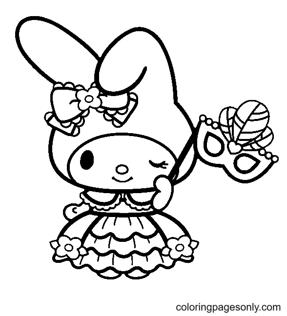 My Melody Coloring Pages 7