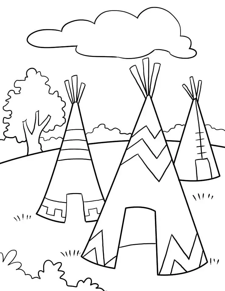 Desenhos de Nativos Americanos Para Colorir 21