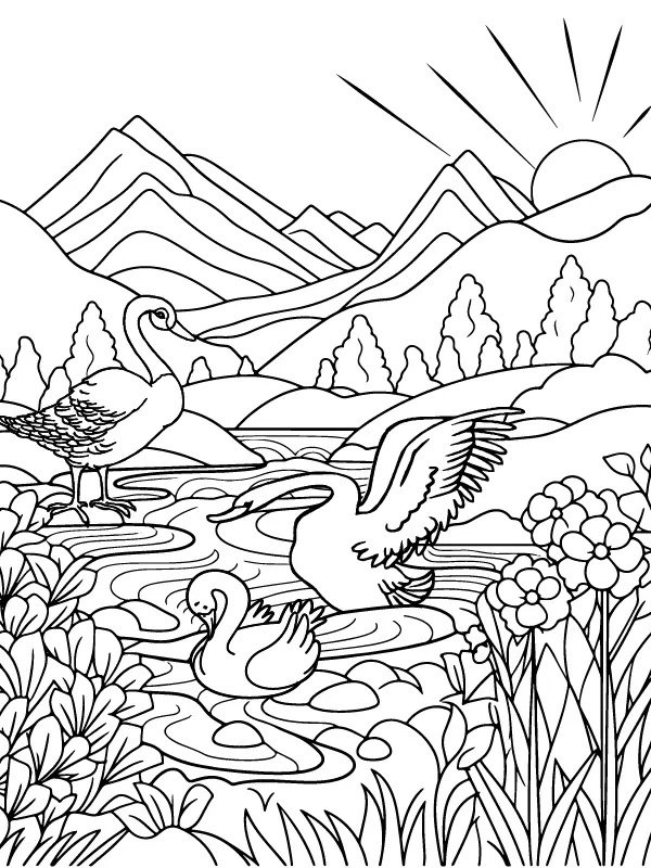 Natural Scenery Coloring Pages 12
