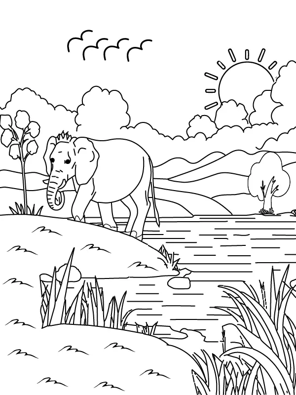 Natural Scenery Coloring Pages 2