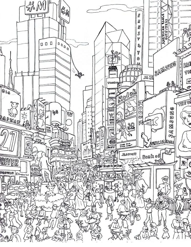 Desenhos de Nova York Para Colorir 19