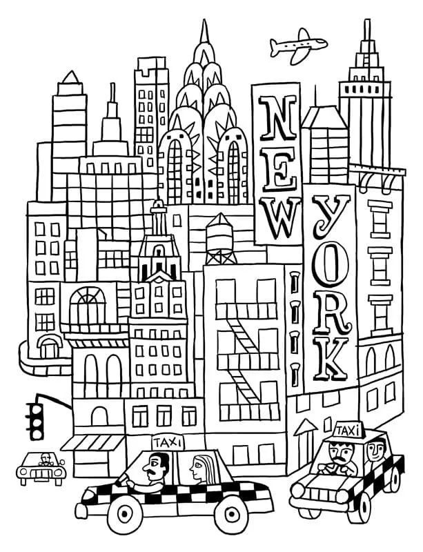 Desenhos de Nova York Para Colorir 64