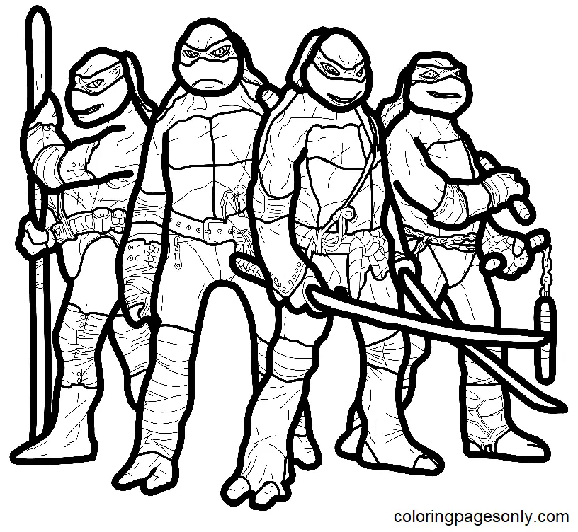 Desenhos de Tartarugas ninjas Para Colorir 62
