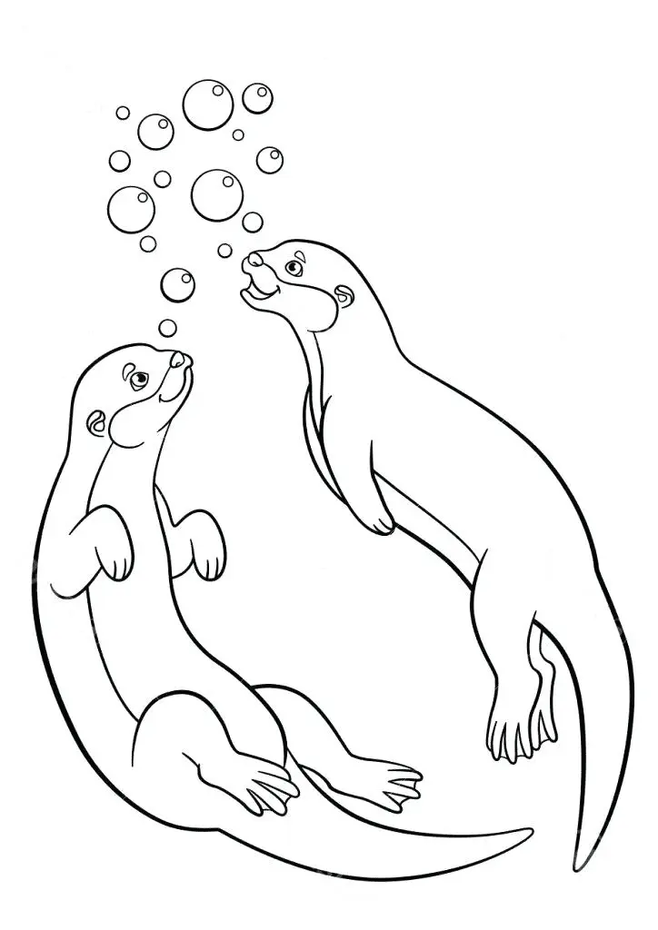 Otter Coloring Pages 12