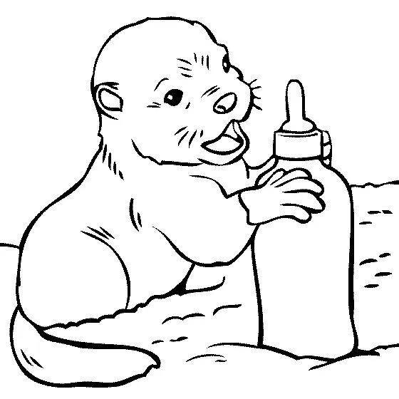 Otter Coloring Pages 16