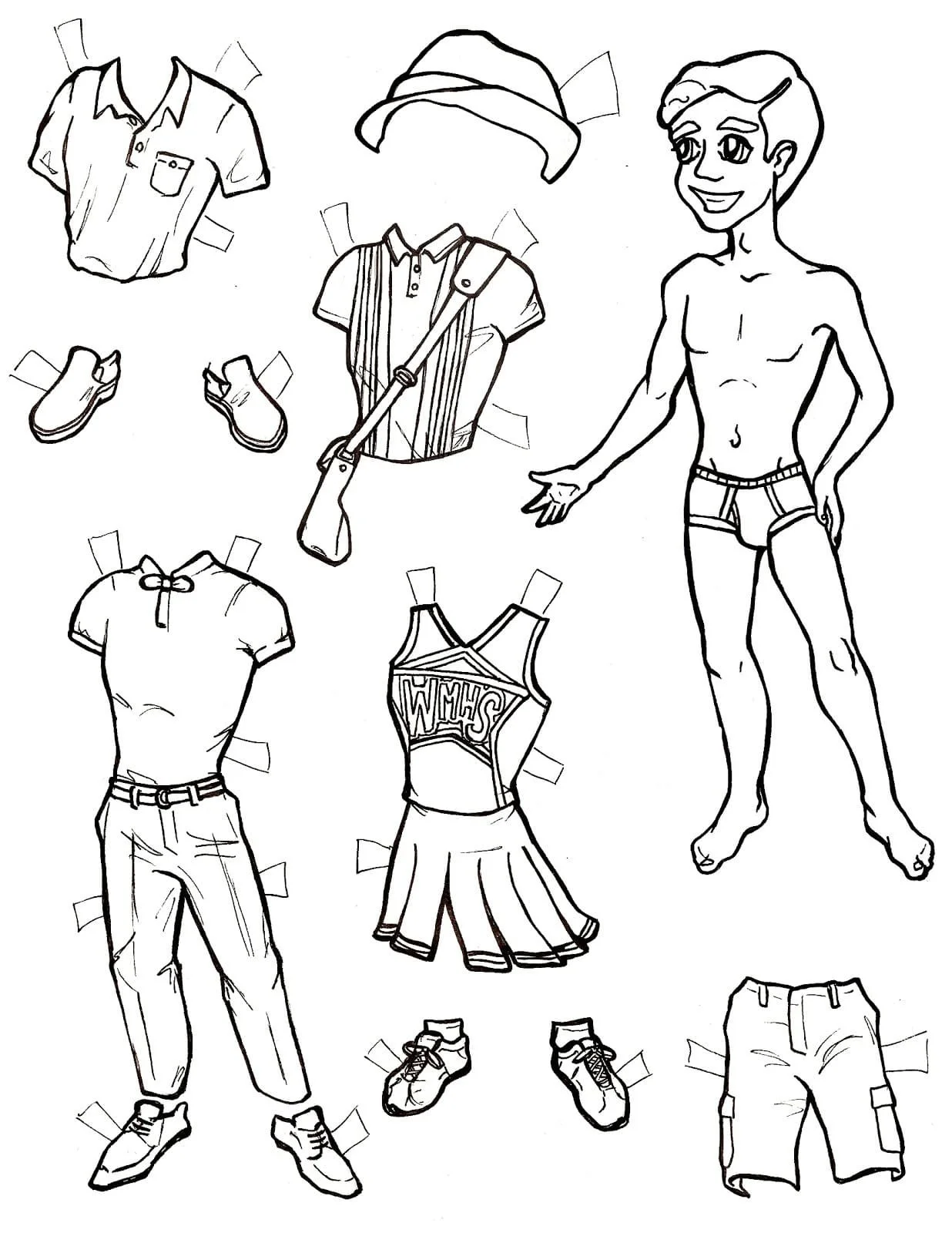 Paper Doll Coloring Pages 21