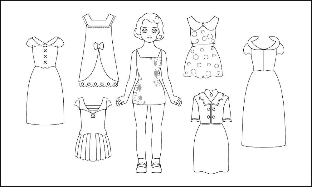 Paper Doll Coloring Pages 31