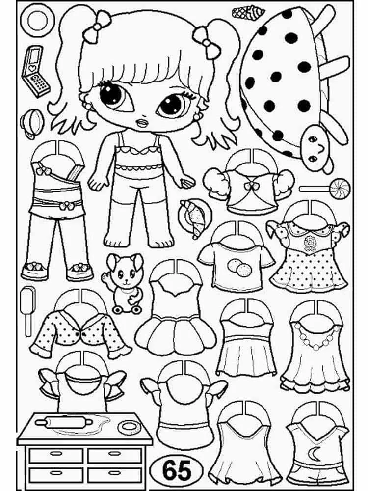 Paper Doll Coloring Pages 41