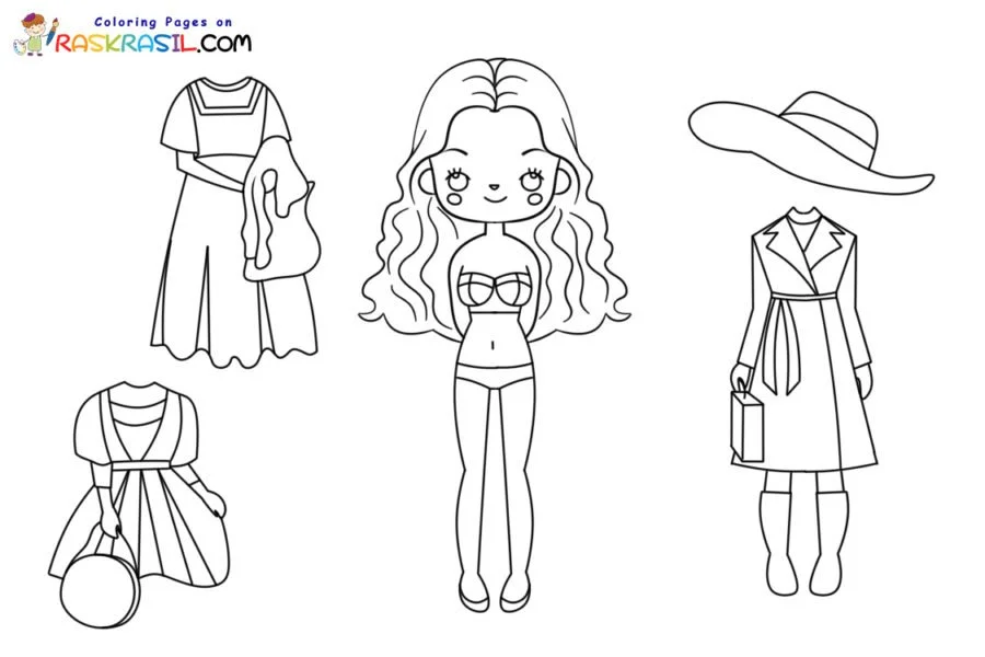 Desenhos de Paper Doll Para Colorir 53