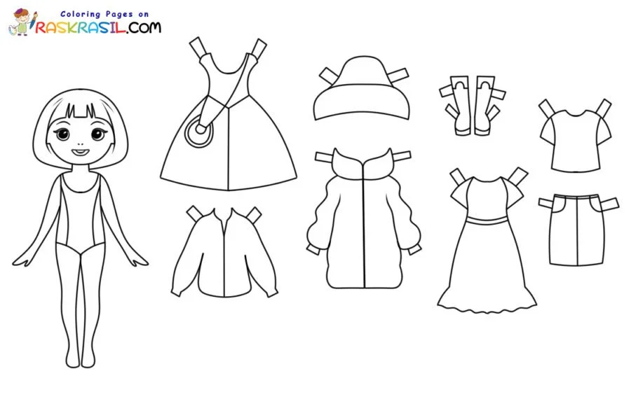Paper Doll Coloring Pages 54