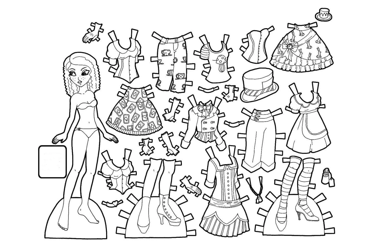Papierpuppen Ausmalbilder 63
