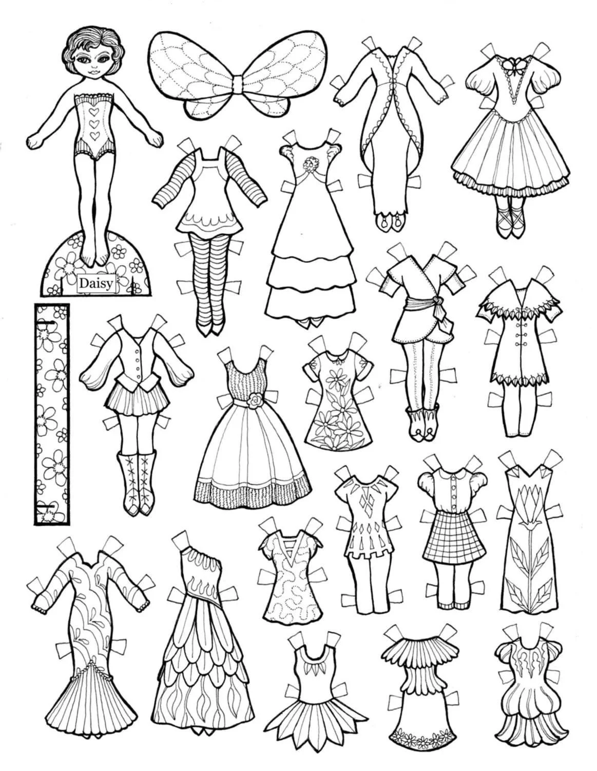 Paper Doll Coloring Pages 76