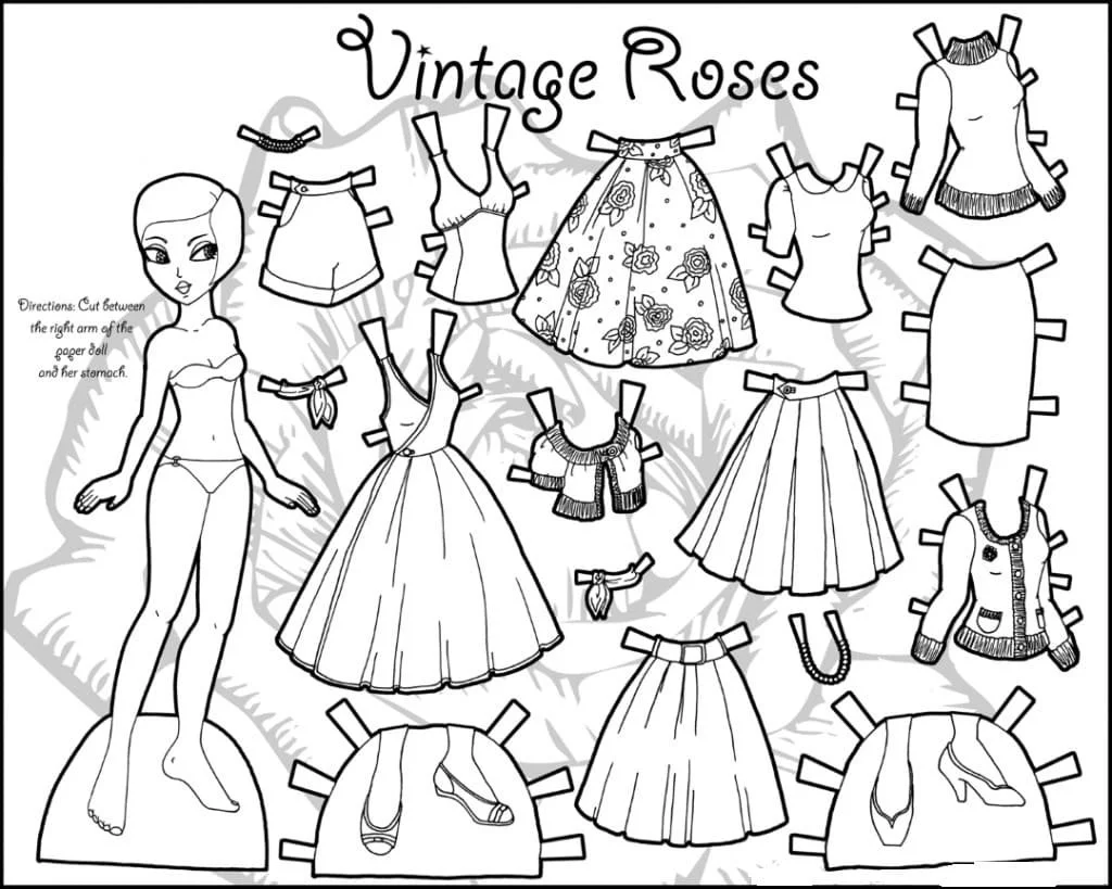 Paper Doll Coloring Pages 89