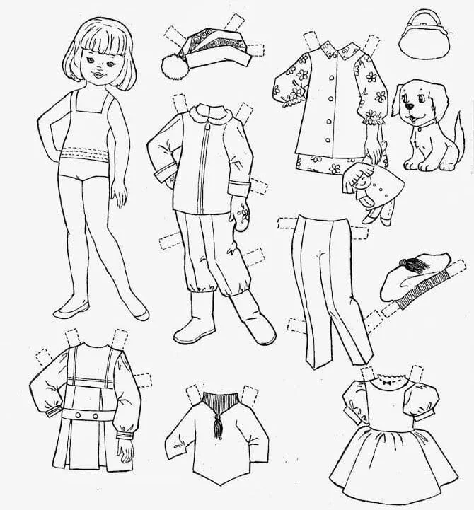 Papierpuppen Ausmalbilder 90