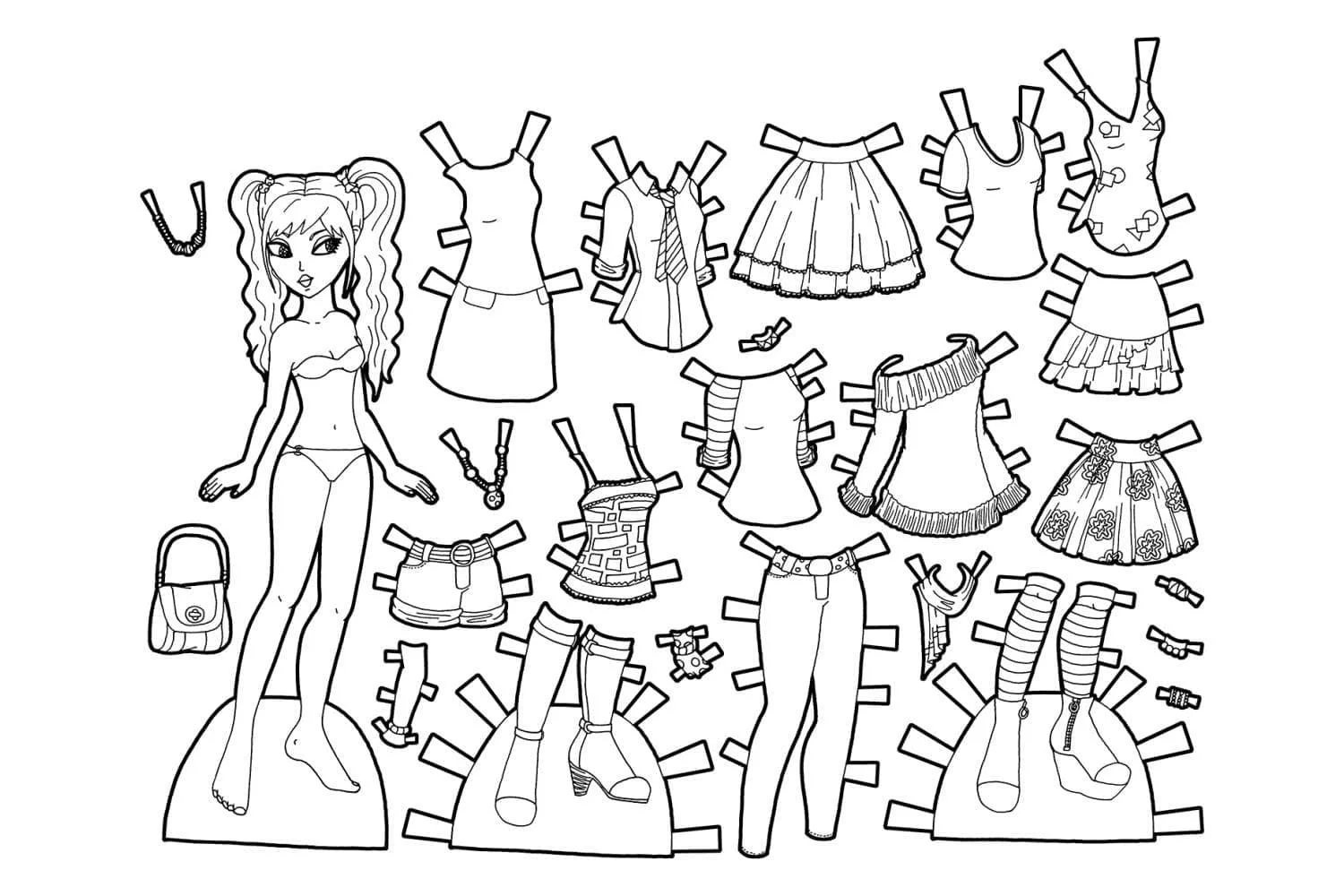 Paper Doll Coloring Pages 93