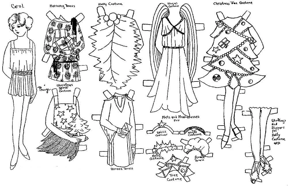 Papierpuppen Ausmalbilder 97