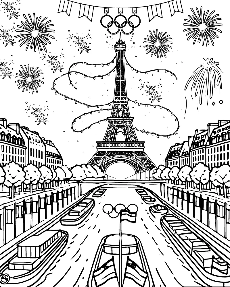 Paris 2024 Olimpiadas Para Colorear 8