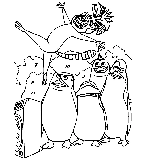 Pinguinos De Madagascar Para Colorear 10