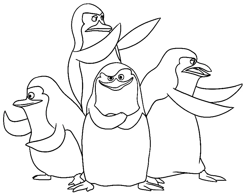 Penguins of Madagascar Coloring Pages 4
