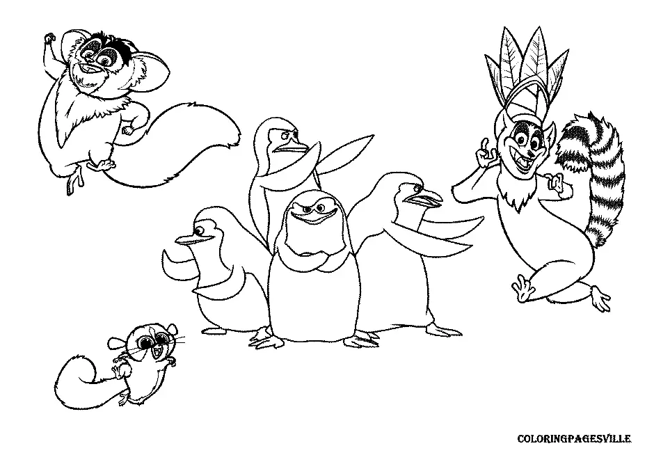 Pinguinos De Madagascar Para Colorear 8
