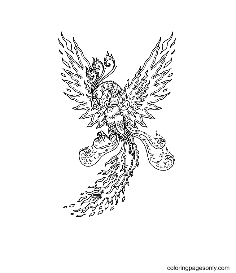 Phoenix Coloring Pages 10