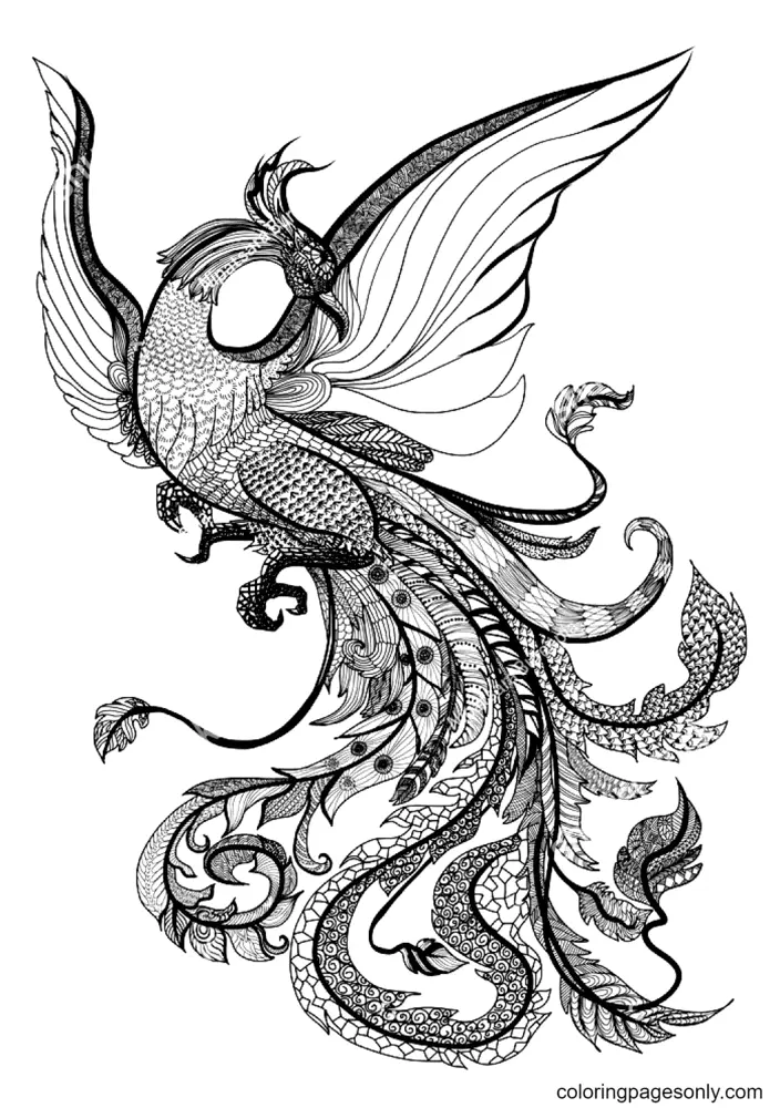Phoenix Coloring Pages 11
