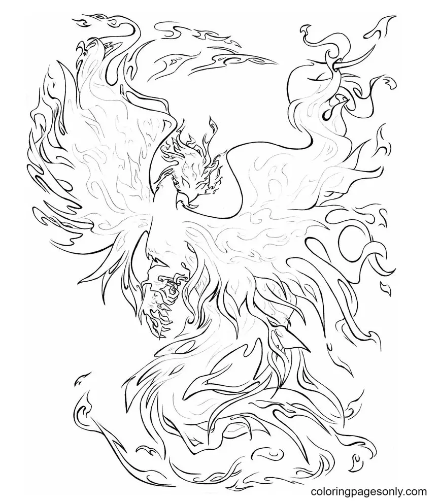 Phoenix Coloring Pages 13