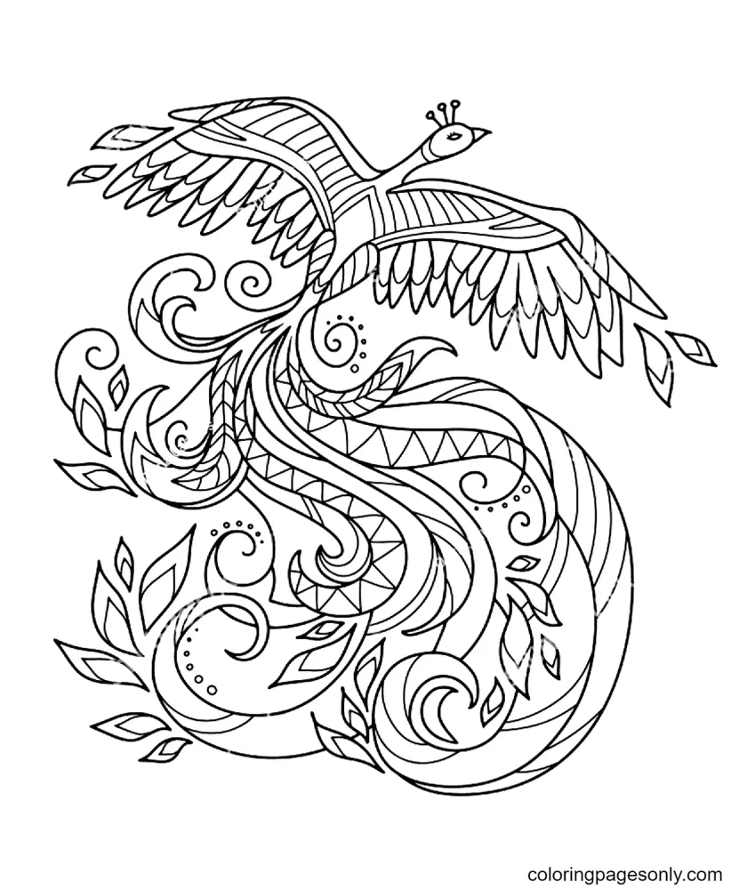Phoenix Coloring Pages 15