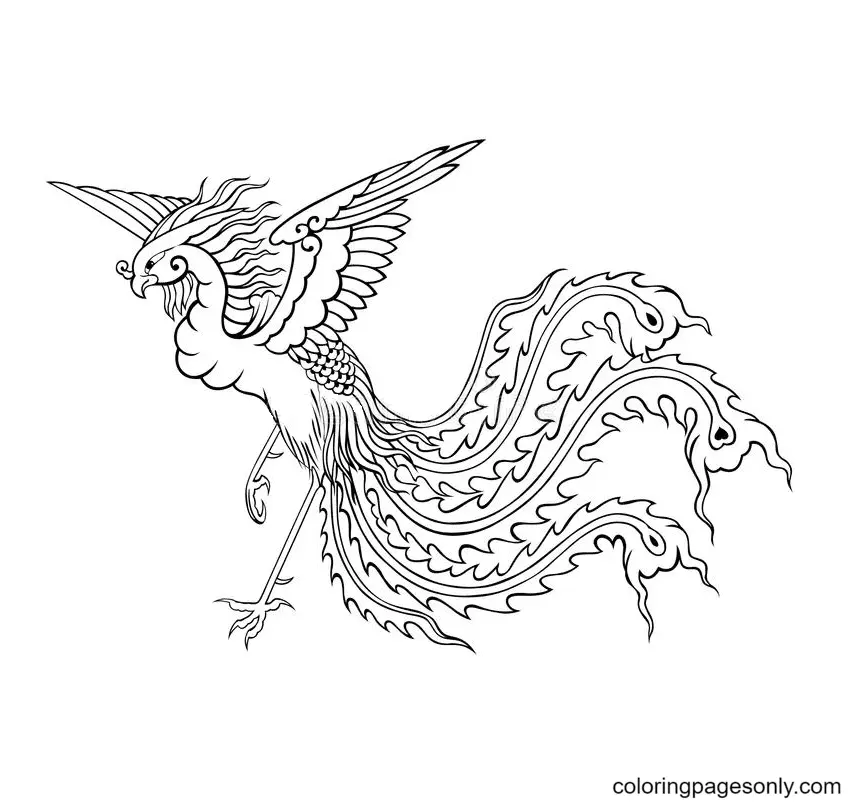 Phoenix Coloring Pages 36