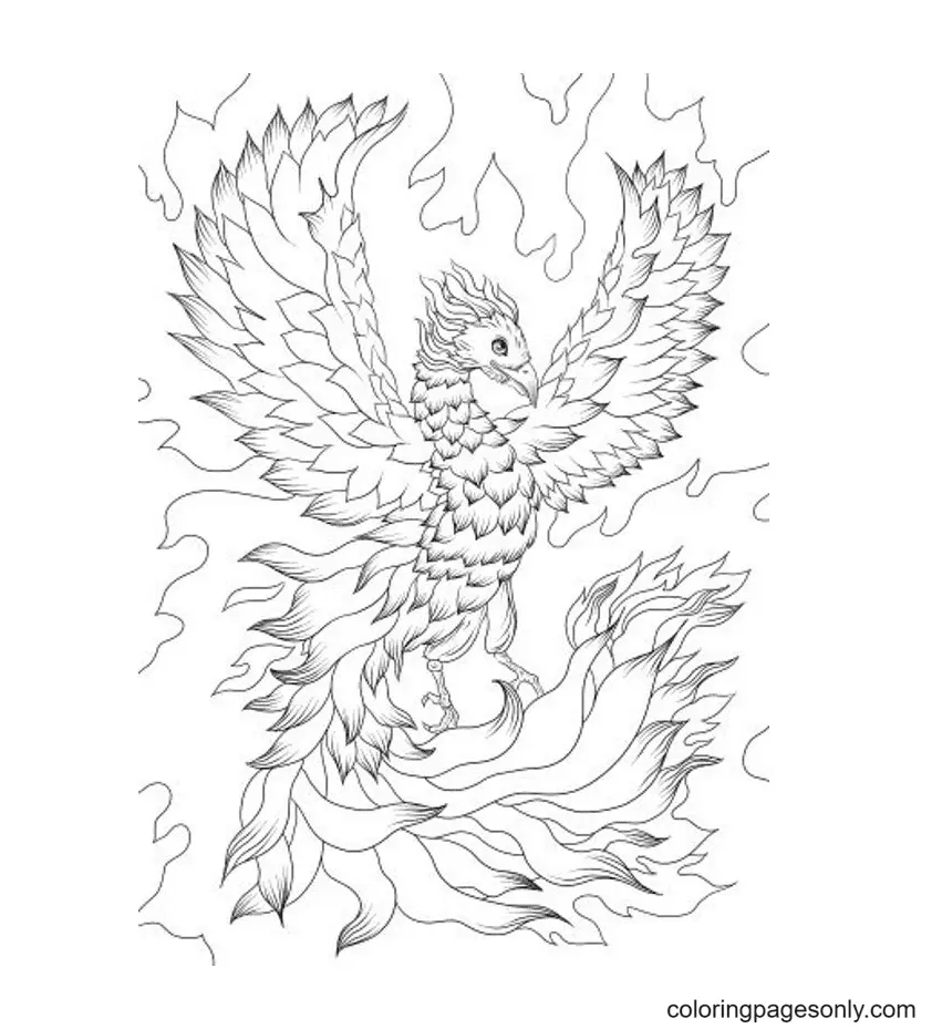 Phoenix Coloring Pages 6
