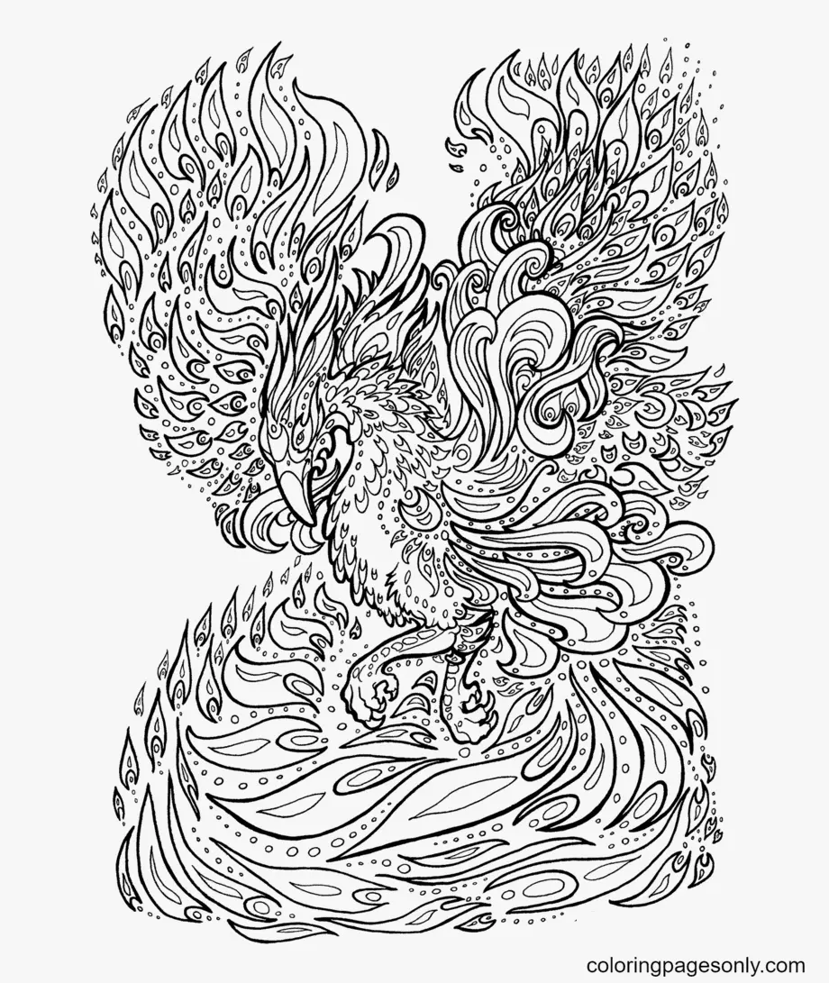 Phoenix Coloring Pages 7