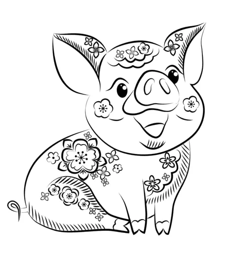 Desenhos de Porco Para Colorir 11