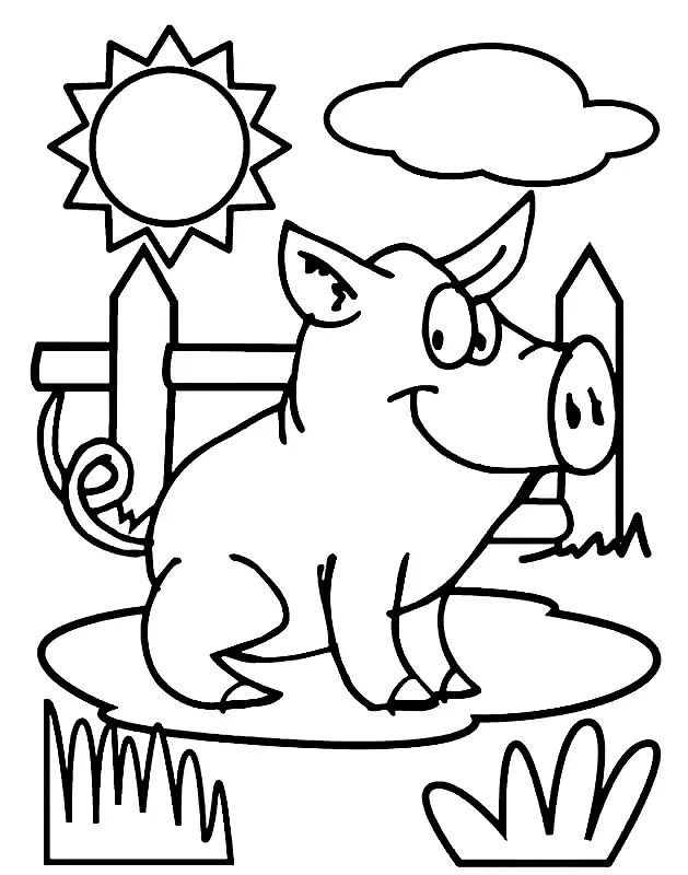 Desenhos de Porco Para Colorir 47