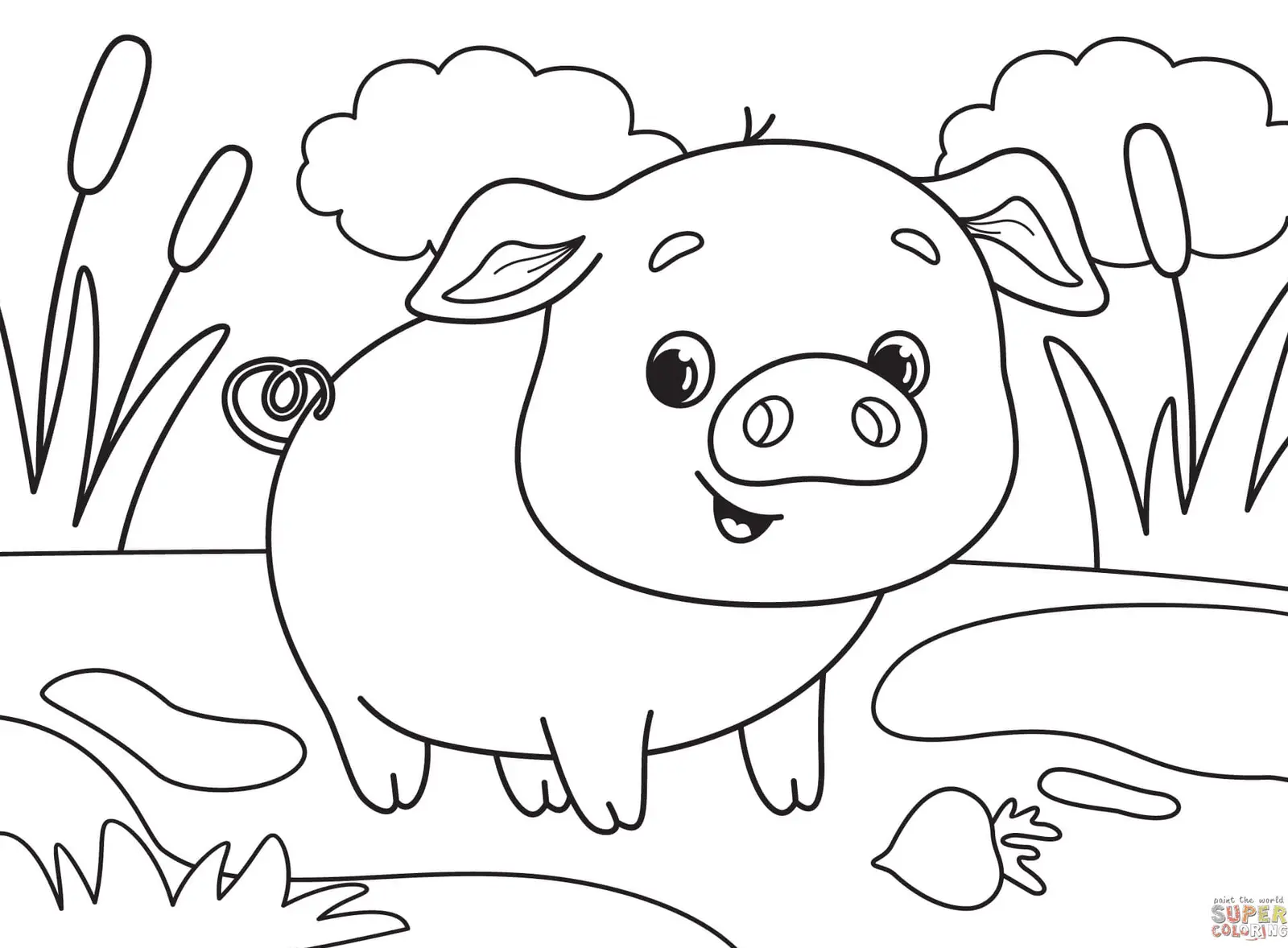 Cerdos Para Colorear 8