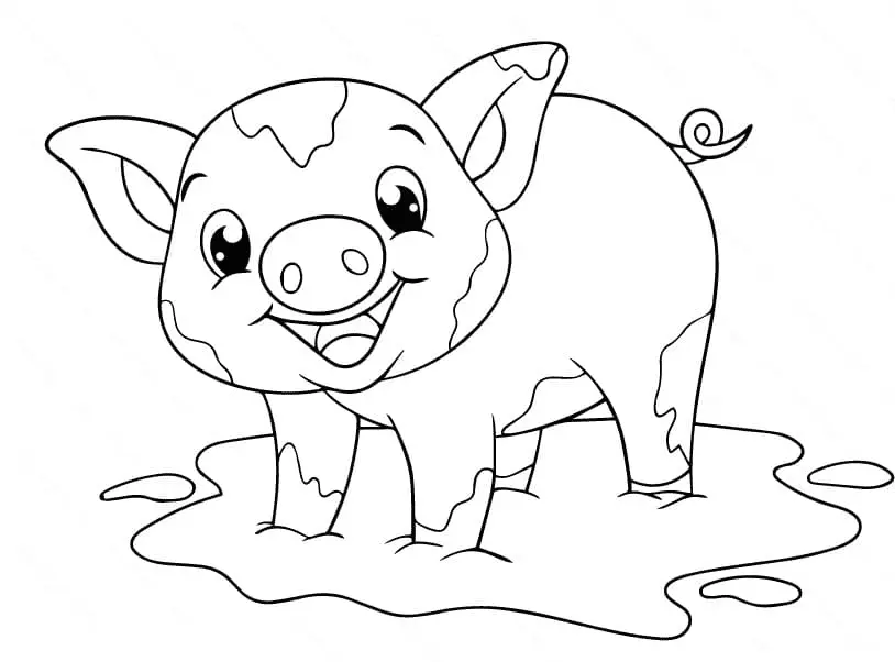 Cerdos Para Colorear 9