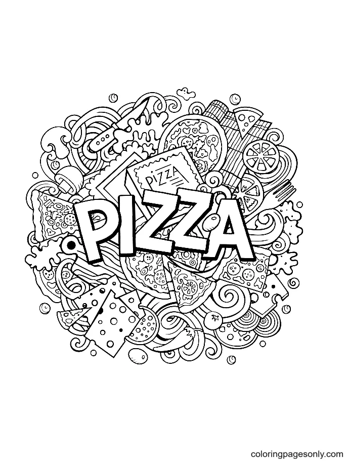 Ausmalbilder Pizza 21