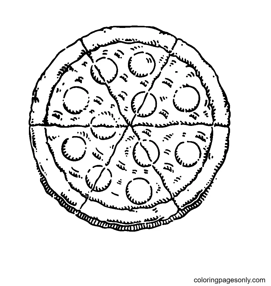 Ausmalbilder Pizza 23