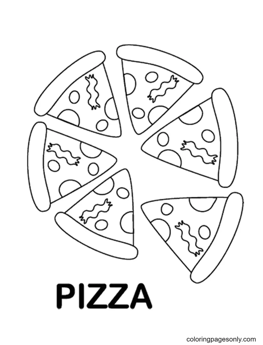 Ausmalbilder Pizza 7
