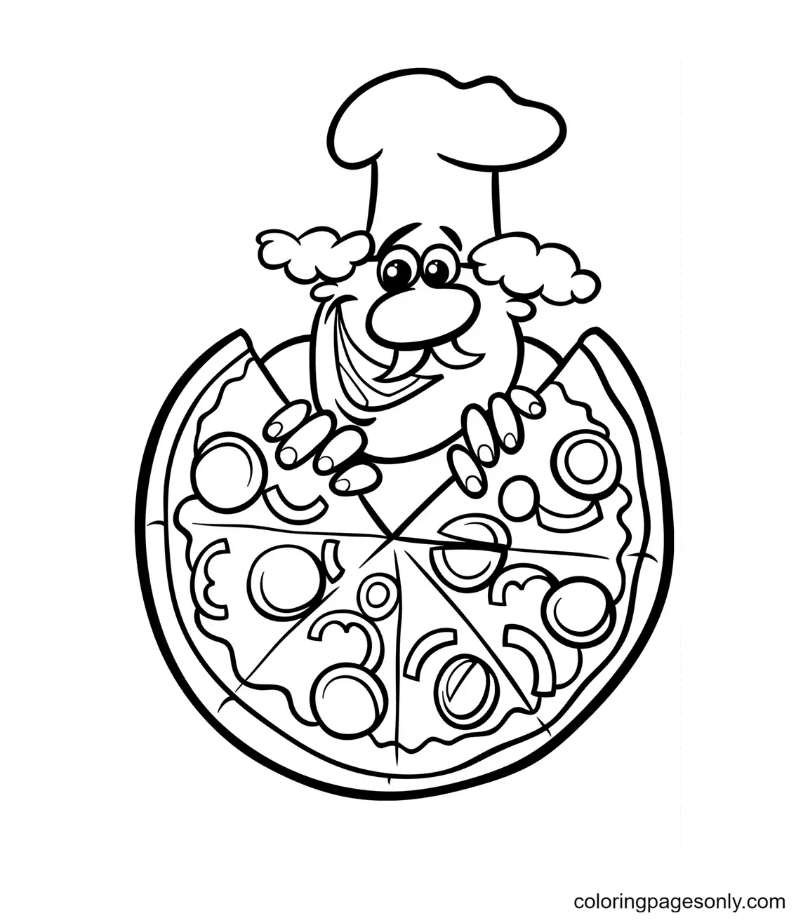 Ausmalbilder Pizza 9