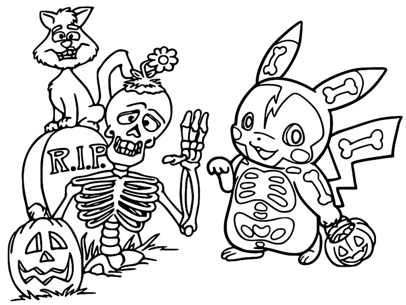 Pokemon Halloween Coloring Pages 30