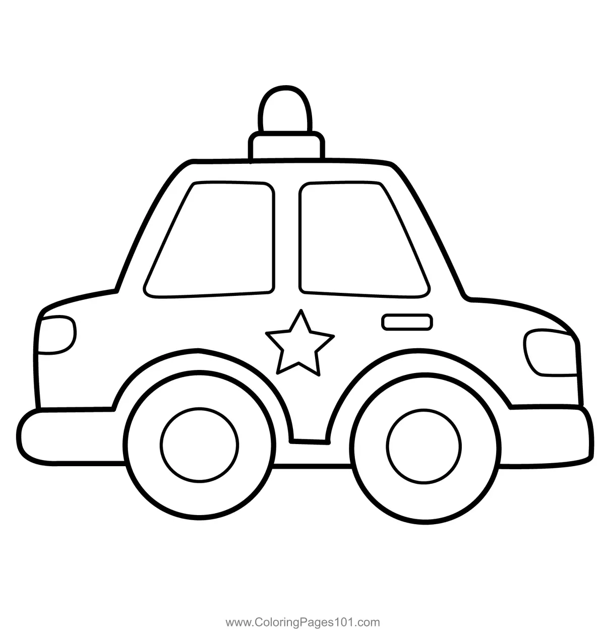 Coches de Policia Para Colorear